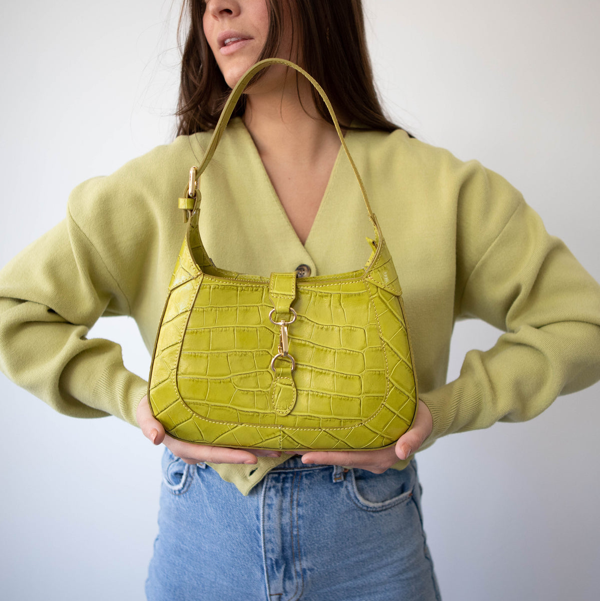 Jackie crocodile hot sale shoulder bag