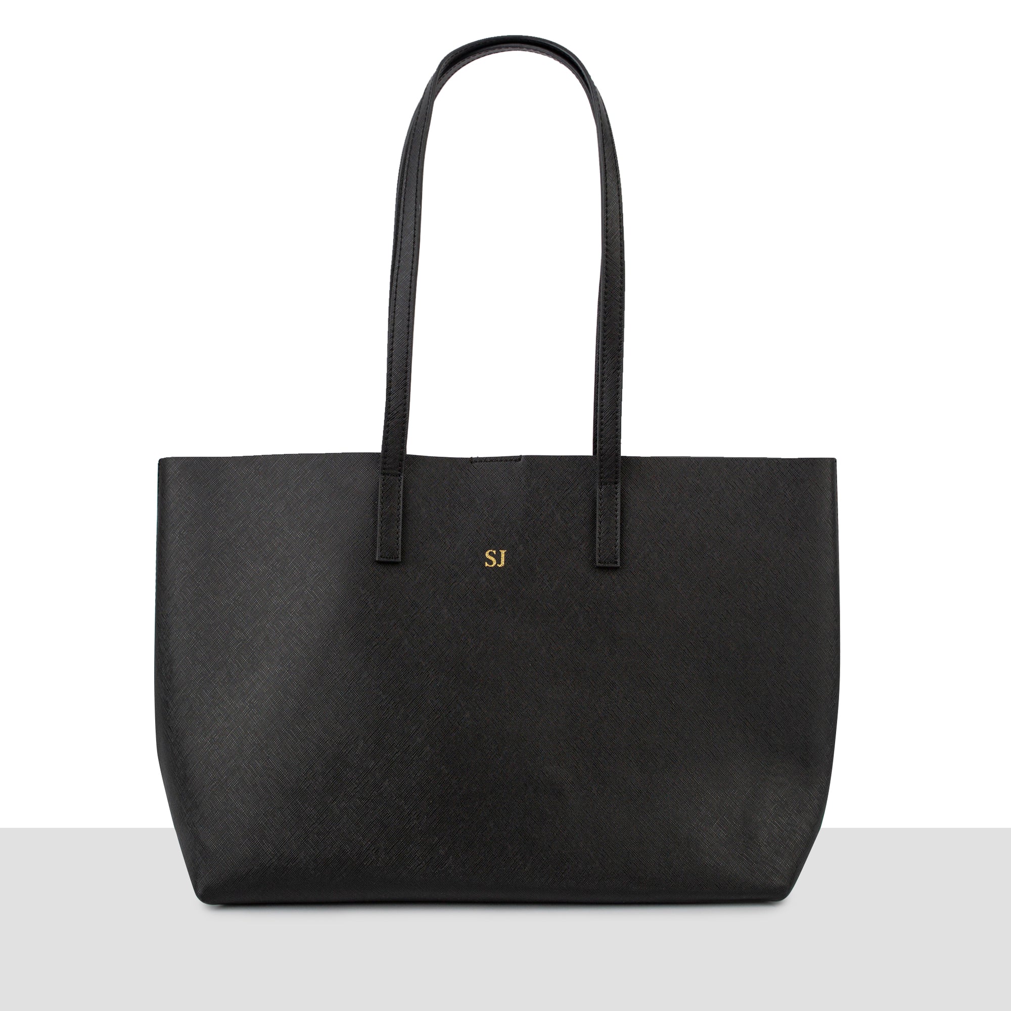 'Stockholm' Black Saffiano Leather Tote Bag – Azurina