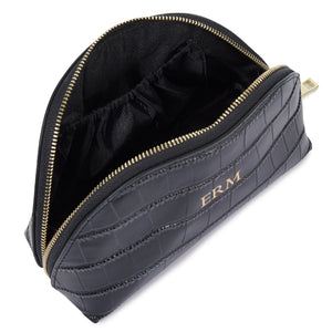 Black croc makeup best sale bag
