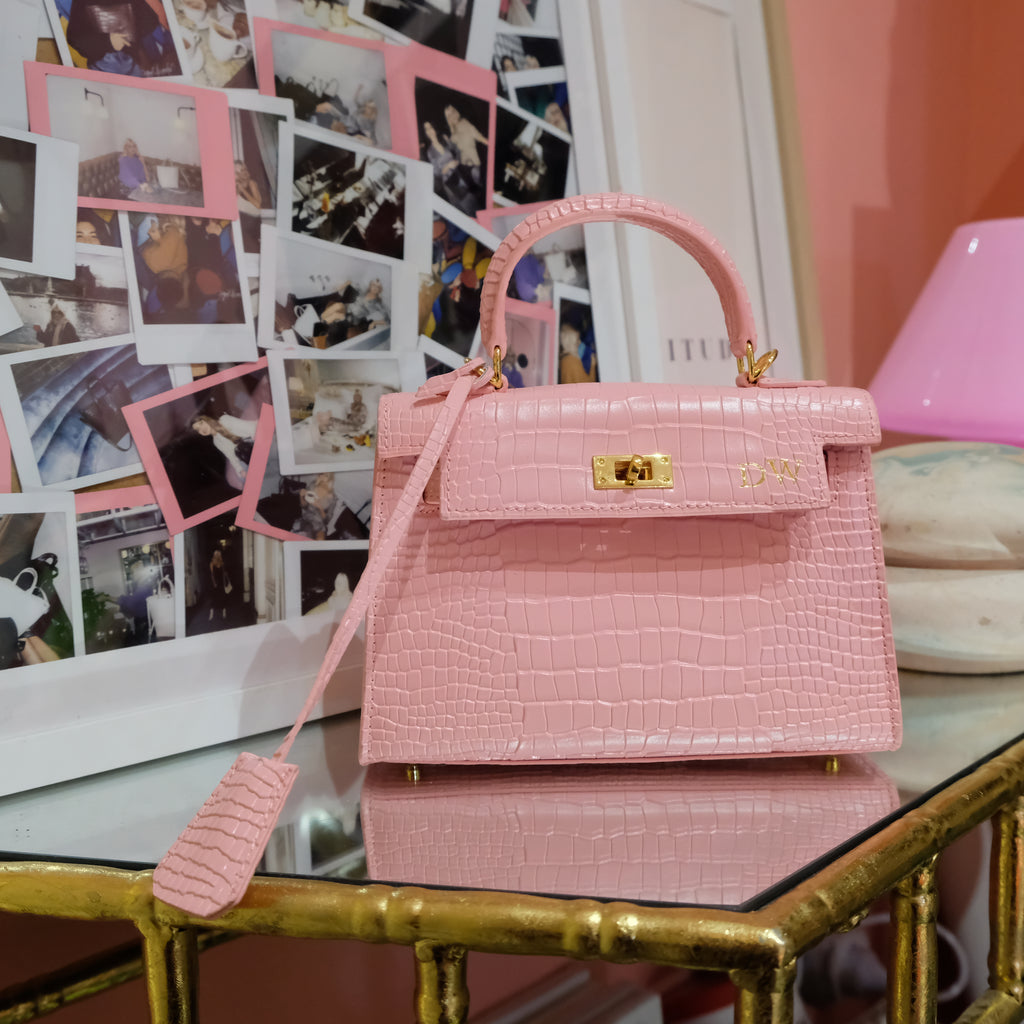 'Monaco' Blush Pink Leather Mini Bag