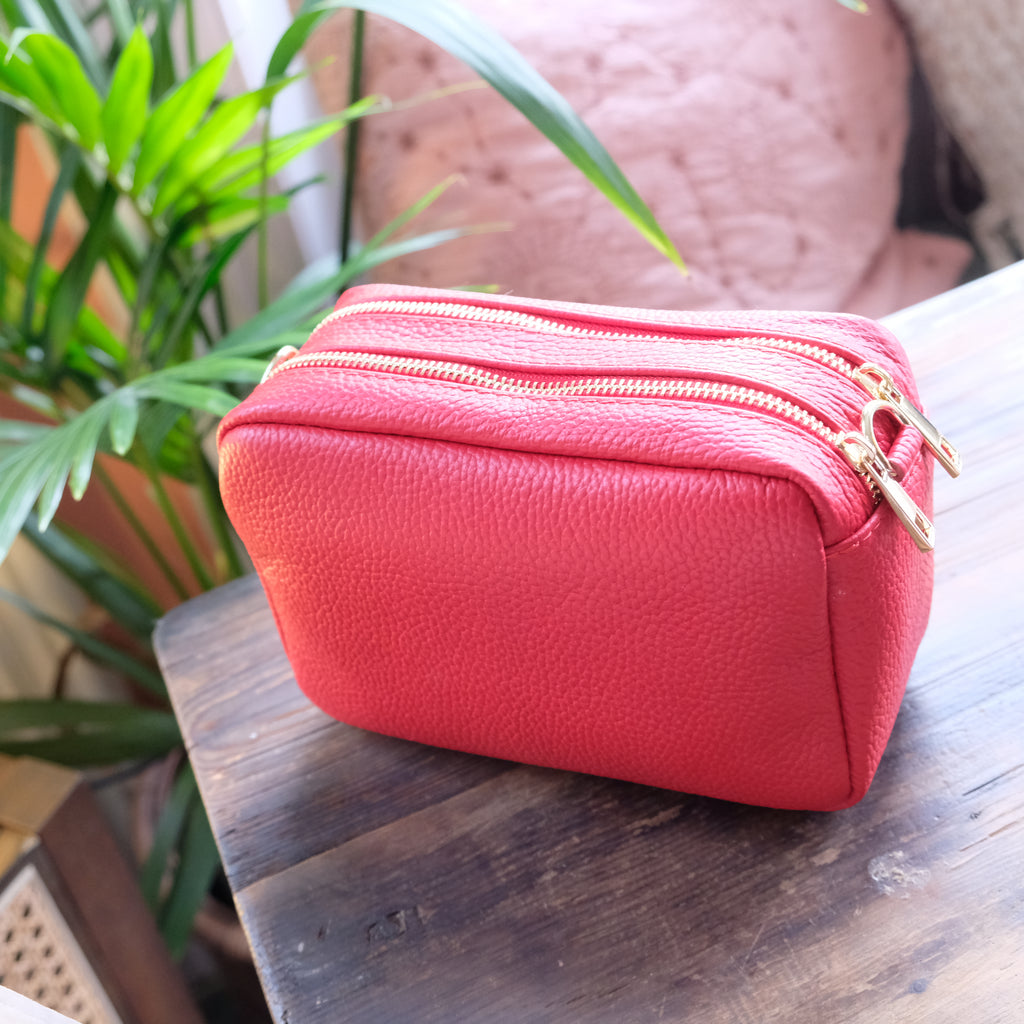 Pisa Leather Camera Bag | Red