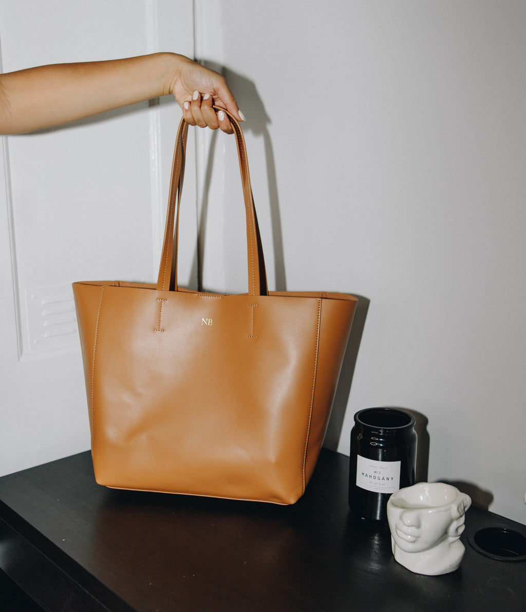 New York Smooth Leather Tote | Camel